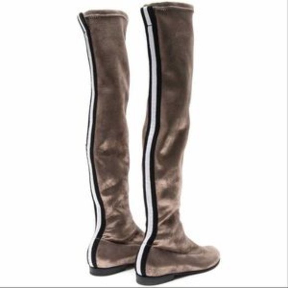 Monnalisa Girl High Stretch Metallic Over-The-Knee Pull On Boots Size 35